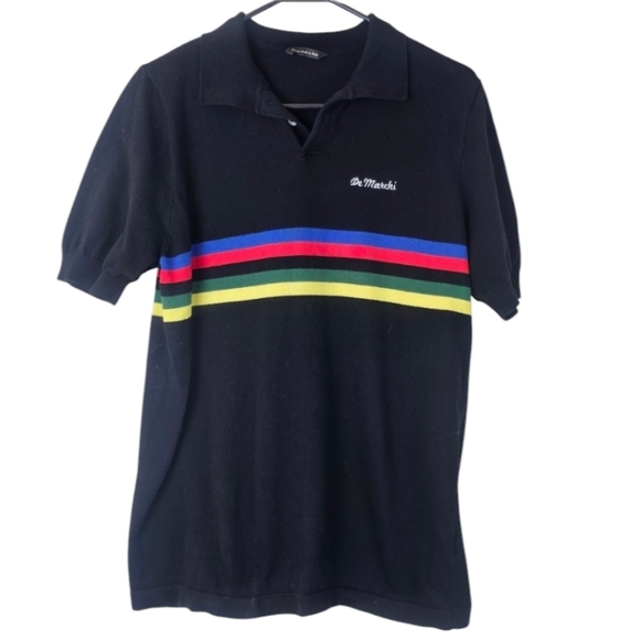 DeMarchi Other - DeMarchi Polo Cycling Jersey Euro XL World Champion Stripe Shirt Made in Italy